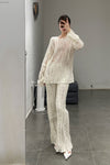 SWAYING/KNIT wool hollow pullover SW23AW1T46 white